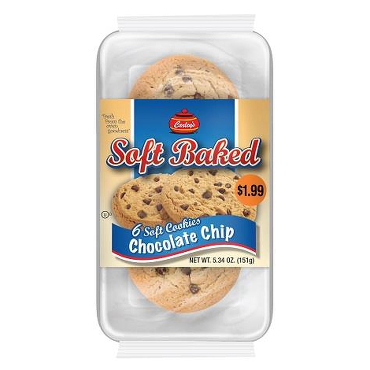 Carley's Soft Baked Chocolate Chip Cookies 5.34oz pack — full package