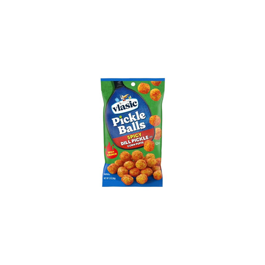 Vlasic Pickle Balls Spicy Corn Puffs 2oz pack — full package