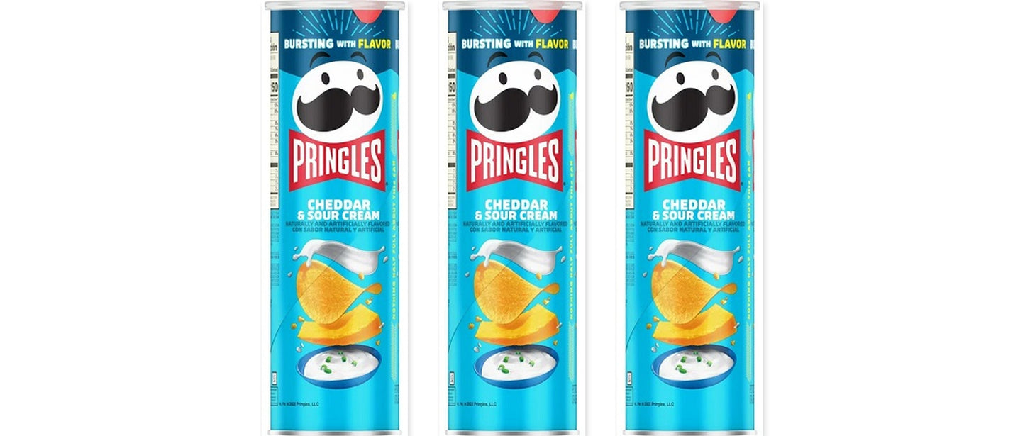 Pringles Cheddar Sour Cream 5.57oz 3-Pack — three single cans