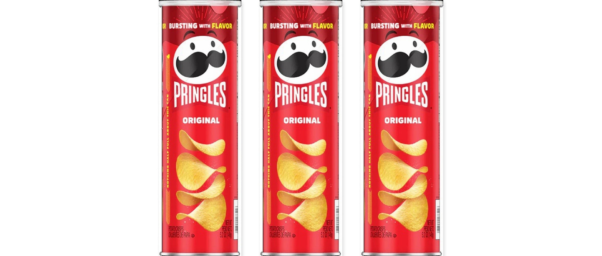 Pringles Original 5.26oz 3-Pack — three single cans