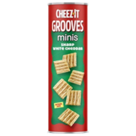 Cheez-It Grooves Mini White Cheddar Can 7oz — Case of 8