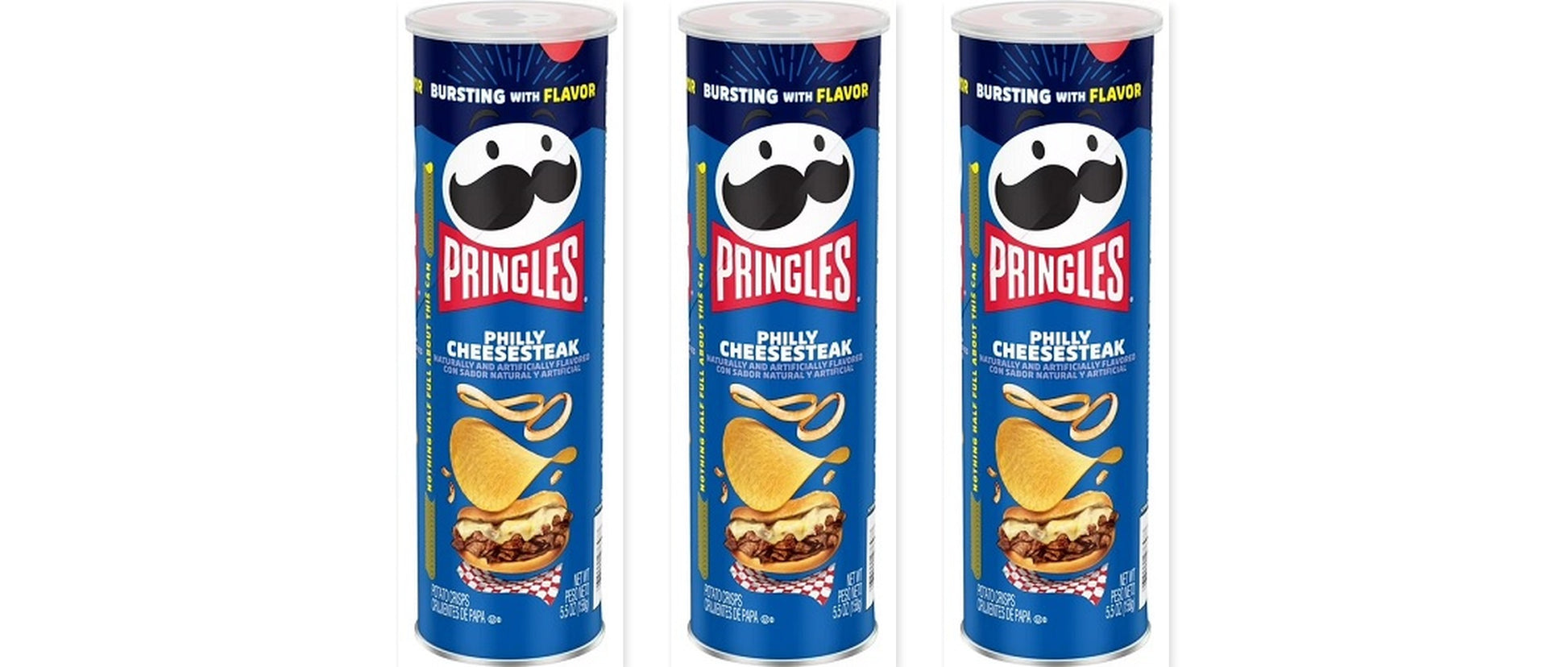 Pringles Philly Cheesesteak 5.5oz 3-Pack — three single cans