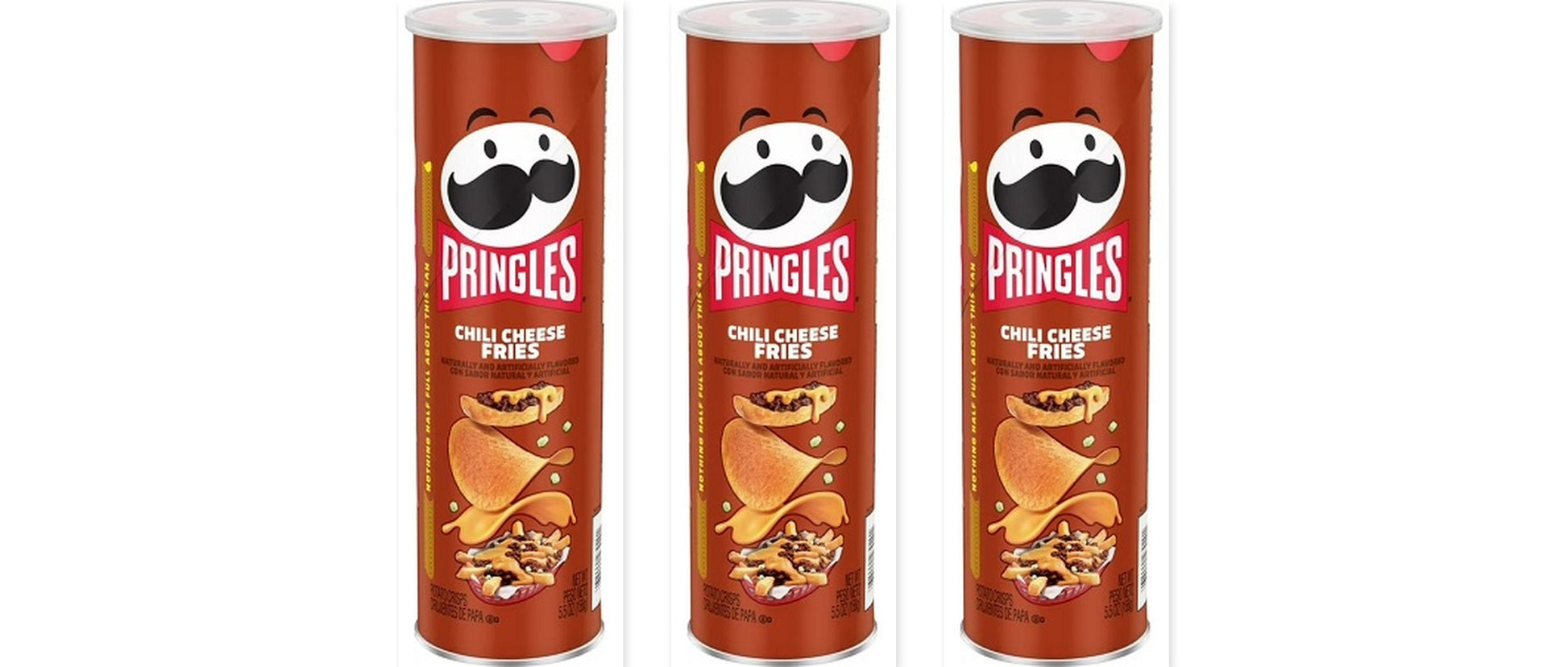 Pringles Chili Cheese Fries 5.5oz 3-Pack — three single cans