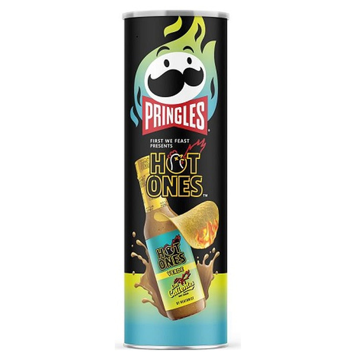 Pringles Hot Ones Verde 5.5oz can — full package