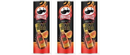 Pringles Hot Ones Rojo 5.5oz 3-Pack — three single cans