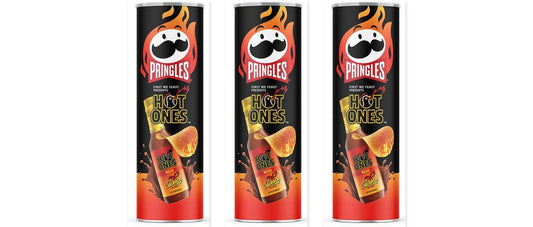 Pringles Hot Ones Rojo 5.5oz 3-Pack — three single cans
