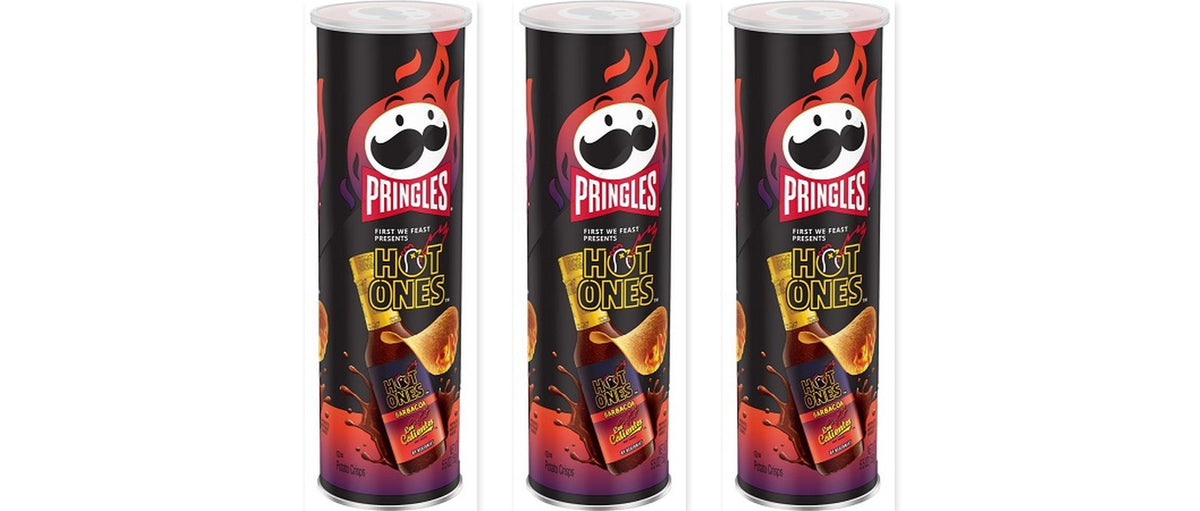Pringles Hot Ones Barbacoa 5.5oz 3-Pack — three single cans
