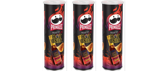 Pringles Hot Ones Barbacoa 5.5oz 3-Pack — three single cans