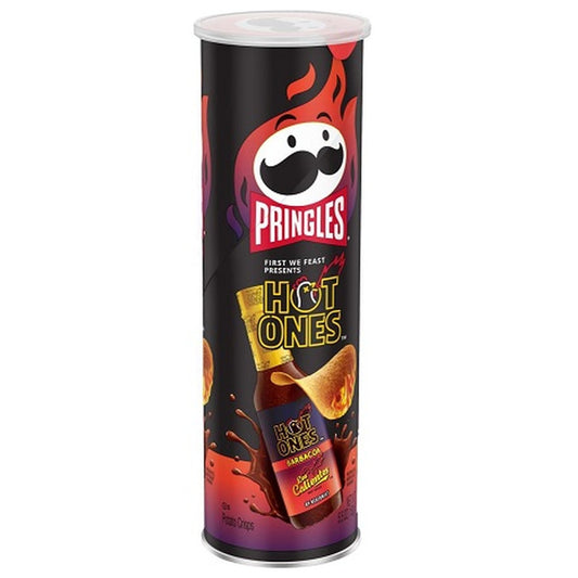 Pringles Hot Ones Barbacoa 5.5oz can — full package