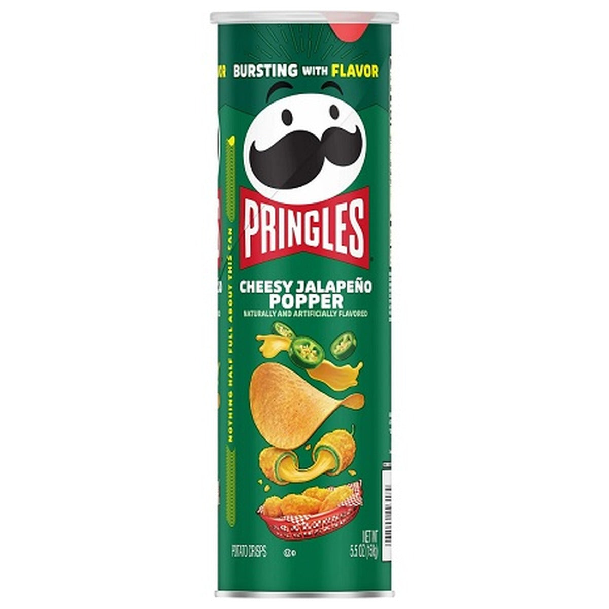 Pringles Cheesy Jalapeno Popper 5.5oz can — full package