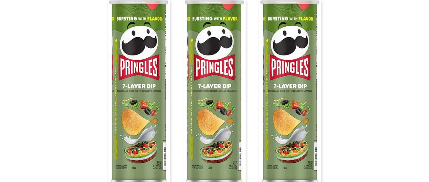 Pringles 7-Layer Dip 5.5oz 3-Pack — three single cans