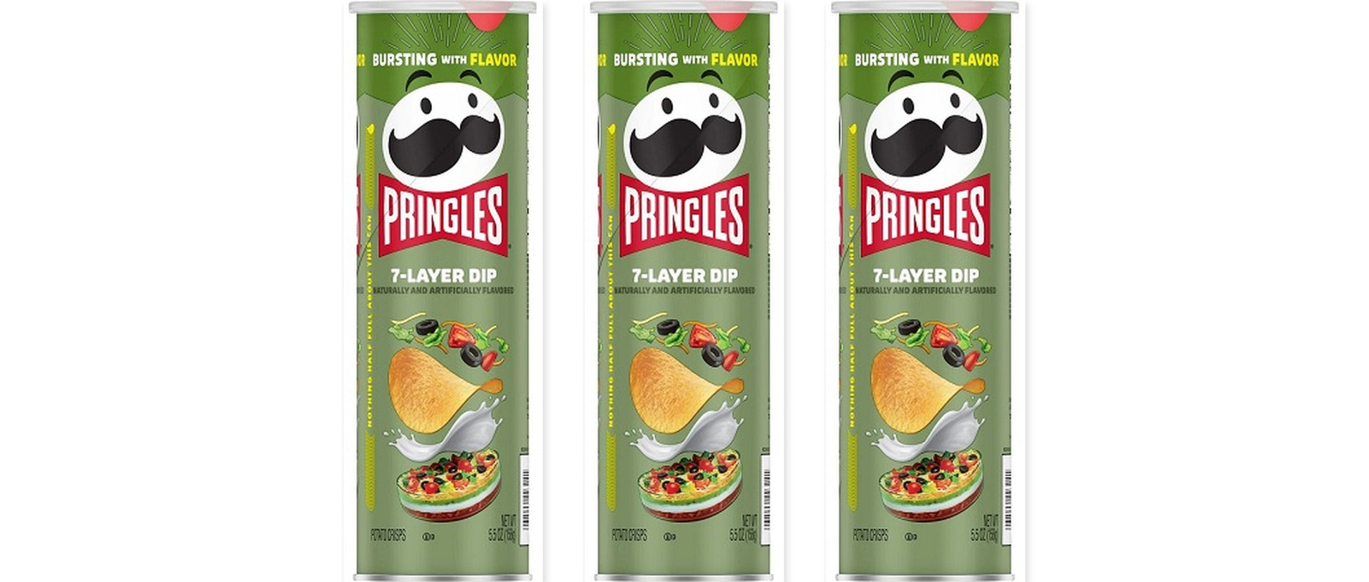 Pringles 7-Layer Dip 5.5oz 3-Pack — three single cans