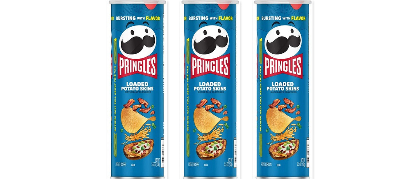 Pringles Loaded Potato Skins 5.5oz 3-Pack — three single cans