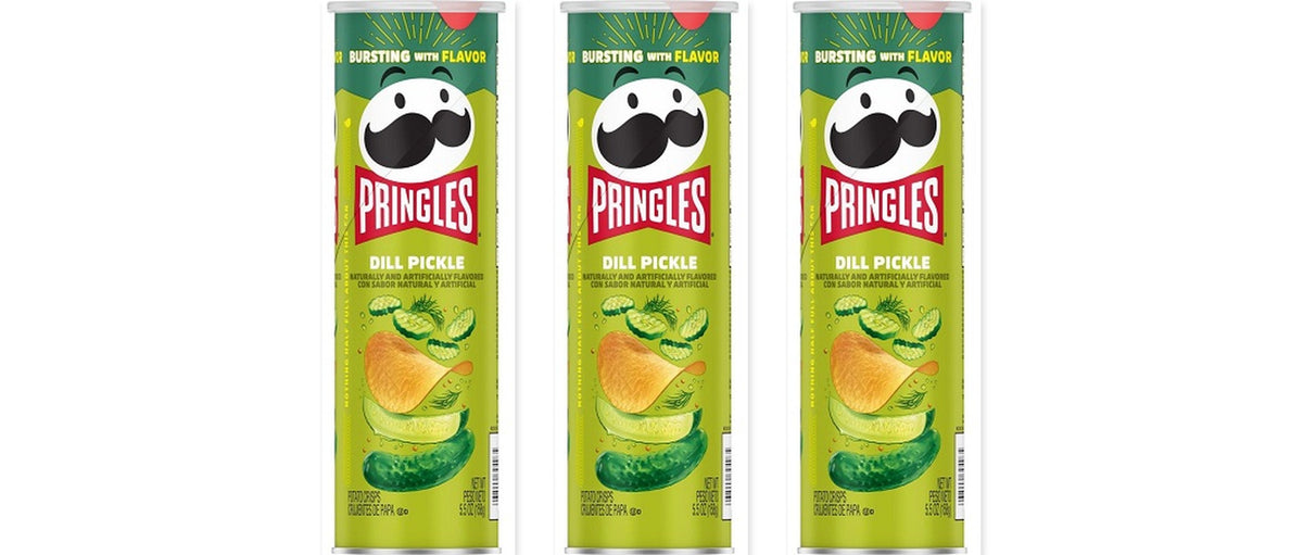 Pringles Dill Pickle 5.5oz 3-Pack — three single cans