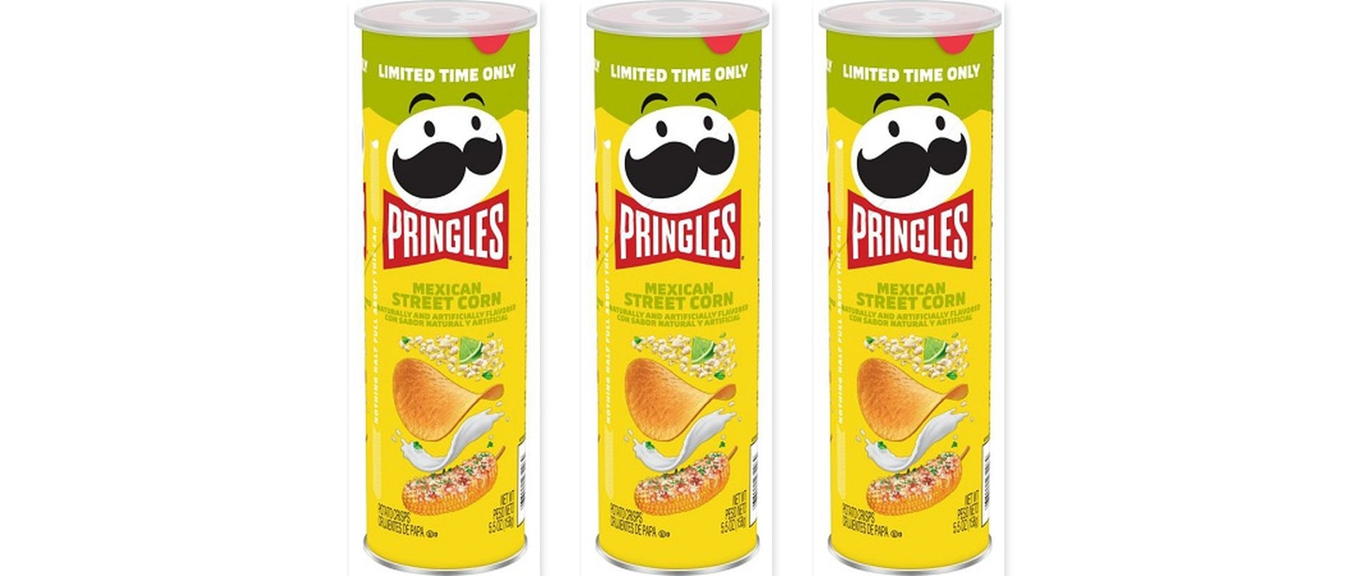 Pringles Mexican Street Corn 5.5oz 3-Pack — three single cans