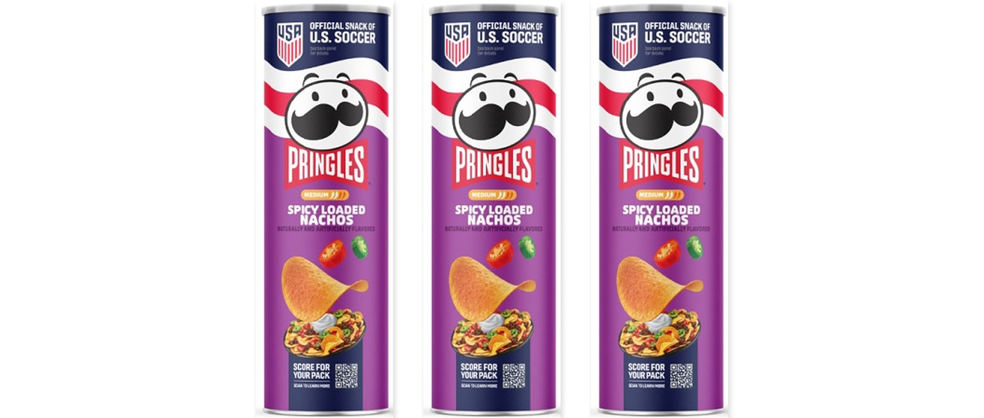 Pringles Spicy Loaded Nachos 5.5oz 3-Pack — three single cans