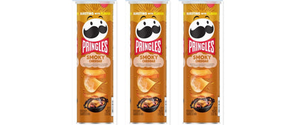 Pringles Smoky Cheddar 5.5oz 3-Pack — three single cans