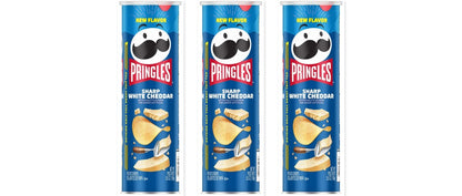 Pringles Sharp White Cheddar 5.5oz 3-Pack — three single cans