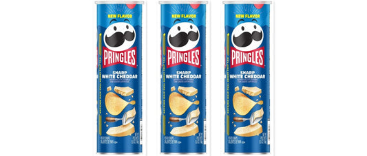 Pringles Sharp White Cheddar 5.5oz 3-Pack — three single cans