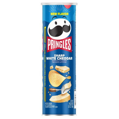 Pringles Sharp White Cheddar 5.5oz can — full package