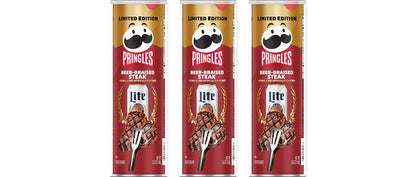 Pringles Miller Beer-Braised Steak Limited Edition 5.5oz 3-Pack — three single cans