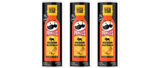 Pringles Buffalo Wild Wings Medium Buffalo 5.6oz 3-Pack — three single packs