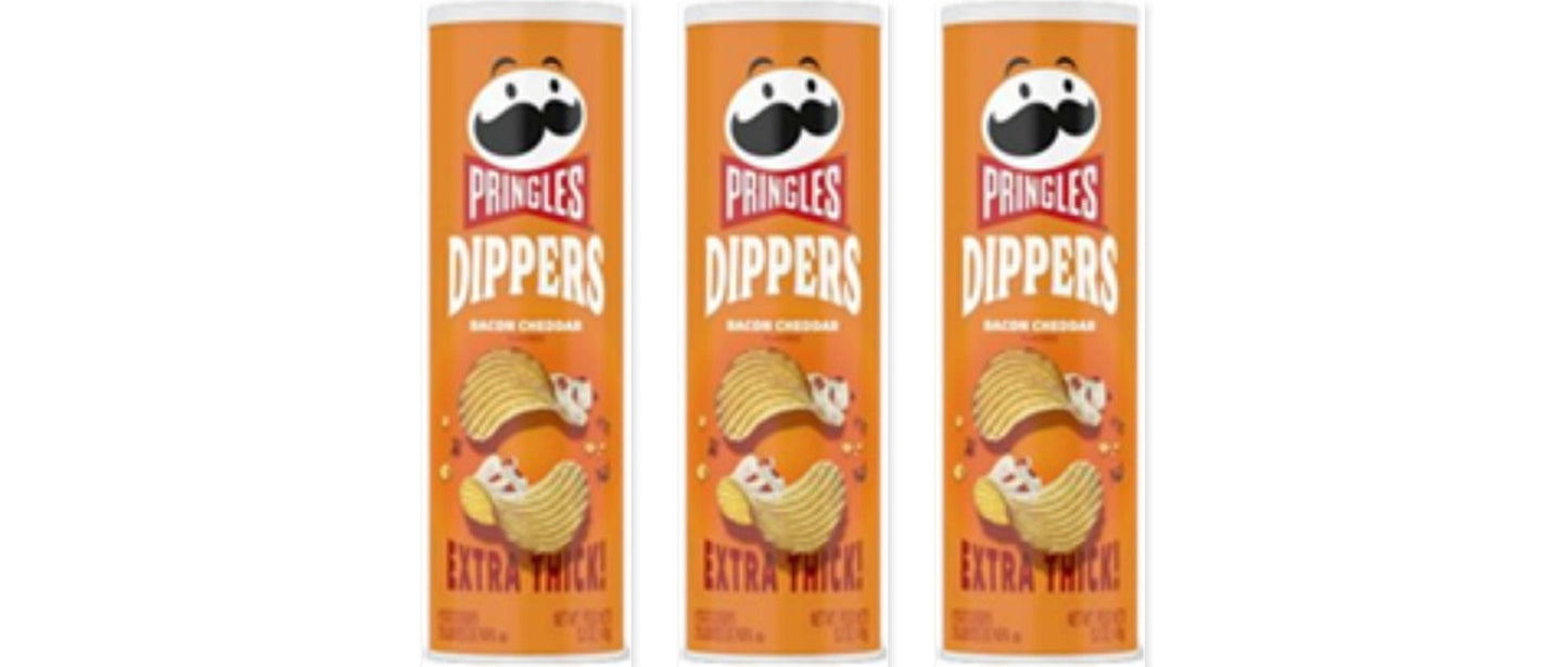Pringles Dippers Bacon Cheddar 5.2oz 3-Pack — three single cans