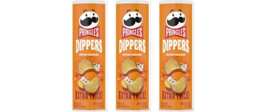 Pringles Dippers Bacon Cheddar 5.2oz 3-Pack — three single cans