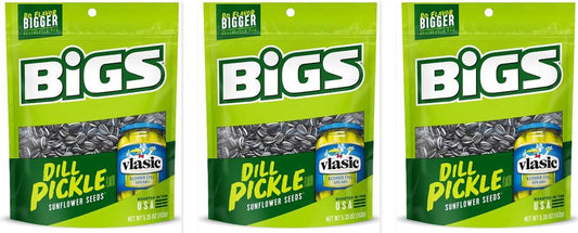 BIGS Sunflower Seeds Vlasic Dill Pickle 5.35oz 3-Pack — three single bags
