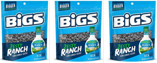 BIGS Sunflower Seeds Hidden Valley Ranch 5.35oz 3-Pack — three single bags