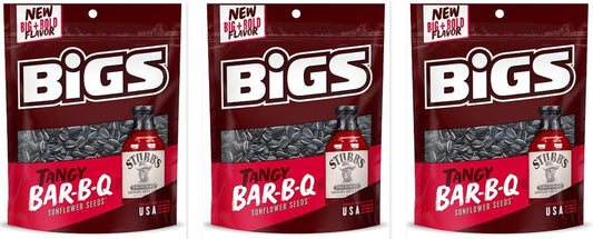 BIGS Sunflower Seeds Smokey Sweet BBQ 5.35oz 3-Pack — three single bags