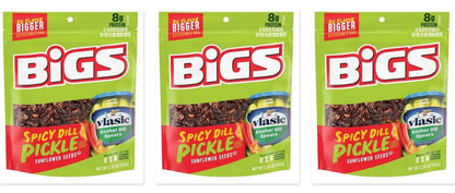 BIGS Sunflower Seeds Spicy Dill Pickle Vlasic 5.35oz 3-Pack — three single bags