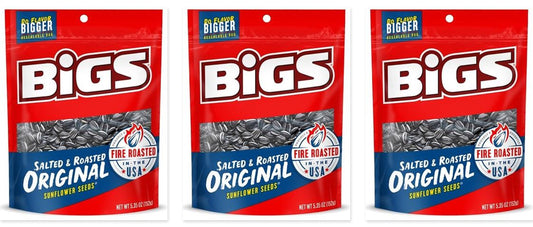 BIGS Sunflower Seeds Original Salted 5.35oz 3-Pack — three single bags
