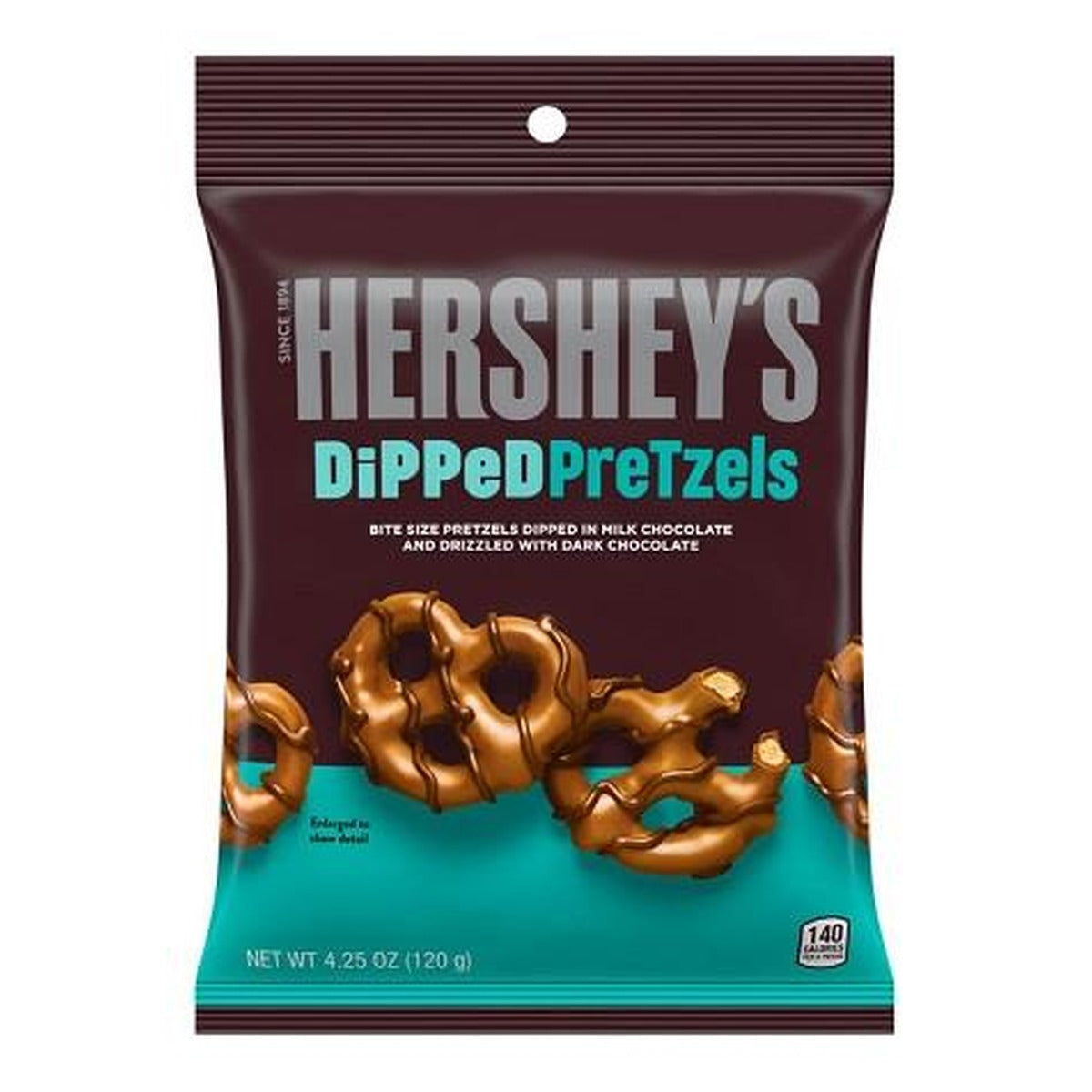 Hershey's Dipped Pretzels Milk Chocolate 4.25oz 12ct pack — full package