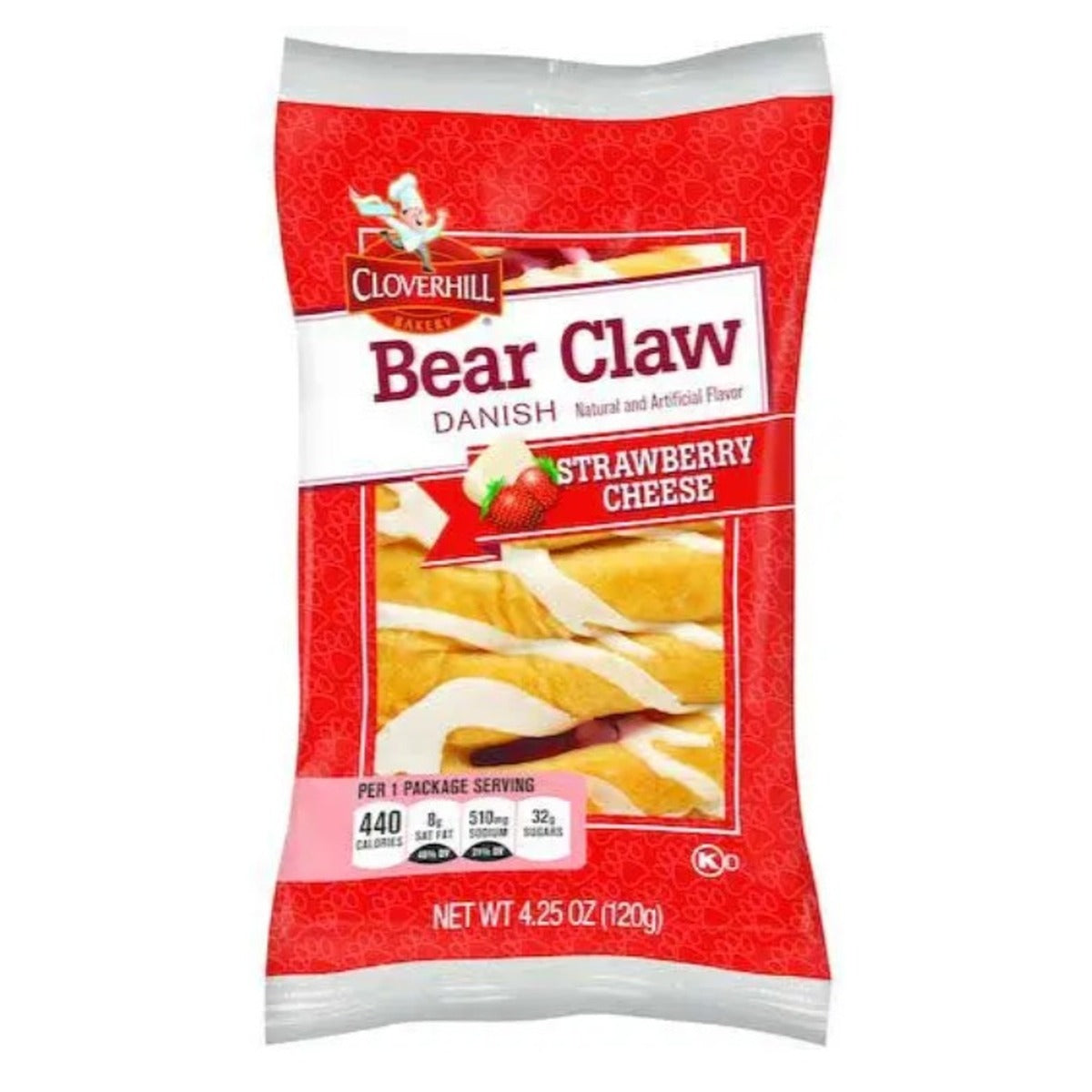 Cloverhill Bear Claw Strawberry Cheese pack — full package