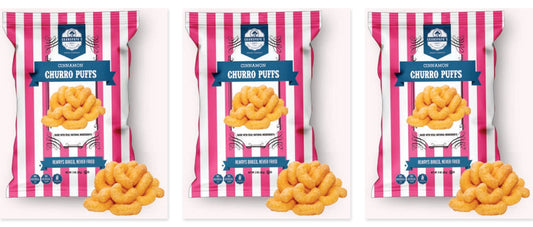 Grandpapa's Cinnamon Churro Puffs 3oz 3-Pack — three single bags
