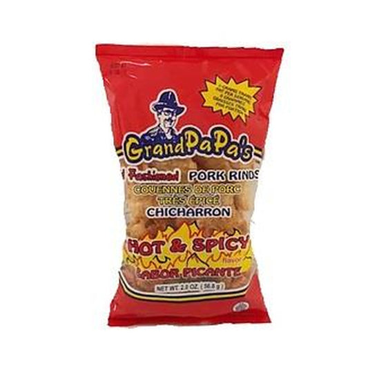 Grandpapa's Hot & Spicy Pork Rinds 2oz — full package