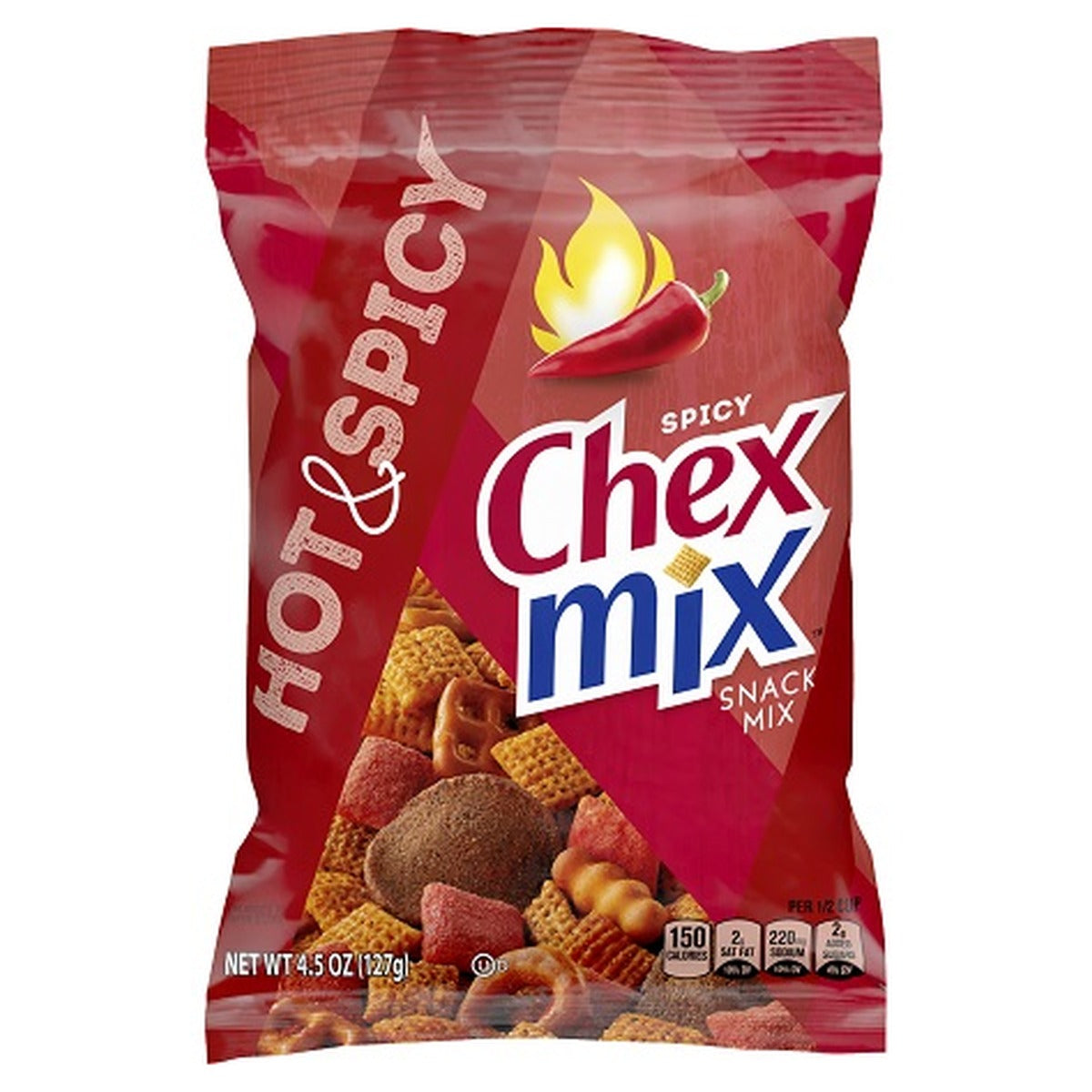 Chex Mix Hot & Spicy Snack Mix 4.5oz bag — full pack