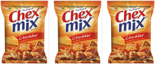 Chex Mix Cheddar Snack Mix 4.5oz 3-Pack — three single packs
