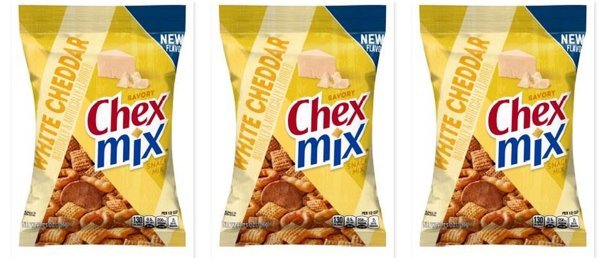 Chex Mix White Cheddar 4.5oz 3-Pack — three single packs