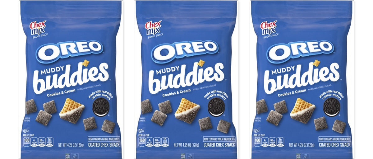Chex Mix Muddy Buddies Oreo 4.5oz 3-Pack — three single packs