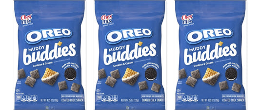 Chex Mix Muddy Buddies Oreo 4.5oz 3-Pack — three single packs