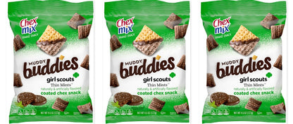 Chex Mix Muddy Buddies Girl Scouts Thin Mint 4.5oz 3-Pack — three single packs