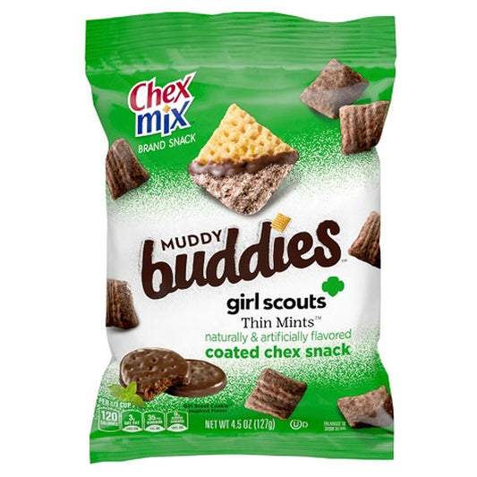 Chex Mix Muddy Buddies Girl Scouts Thin Mint 4.5oz bag — full pack