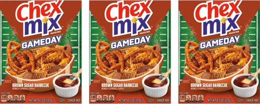 Chex Mix Gameday Brown Sugar BBQ Snack Mix 4.5oz 3-Pack — three single packs