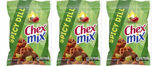 Chex Mix Spicy Dill Snack Mix 4.5oz 3-Pack — three single packs