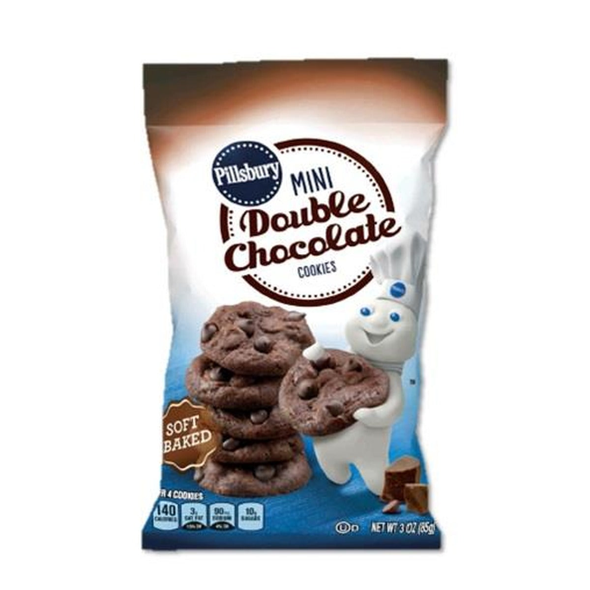 Pillsbury Soft Baked Mini Double Chocolate Cookies 3oz 6ct pack — full package
