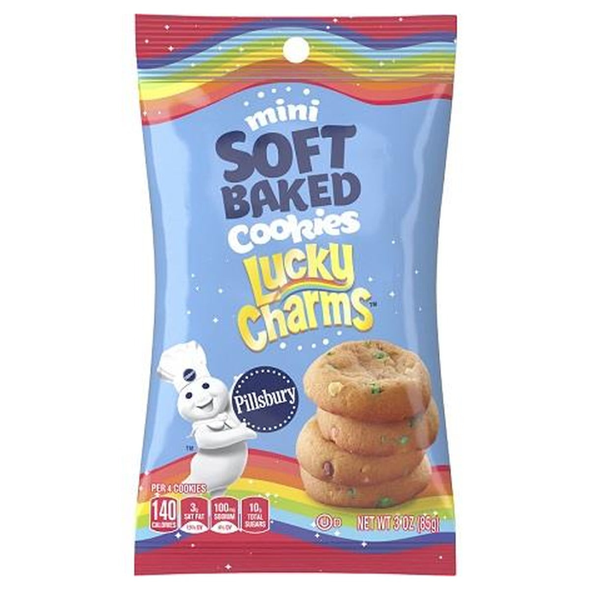 Lucky Charms Soft Baked Mini Cookies 3oz pack — full package