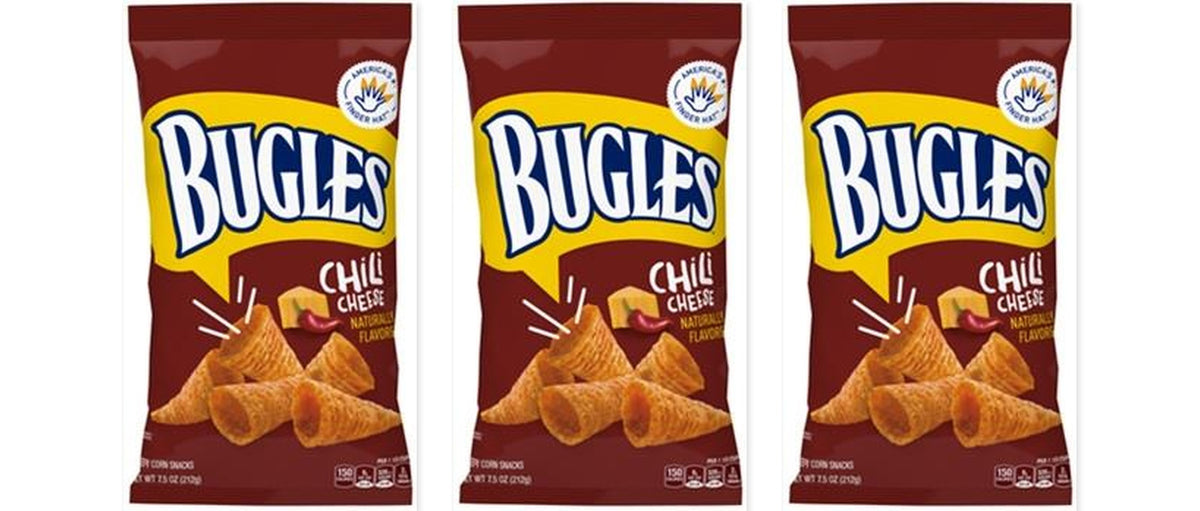 Bugles Chili Cheese 3oz 3-Pack — three single packs