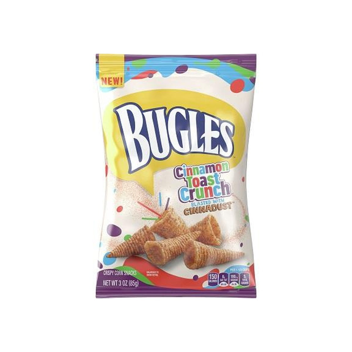 Bugles Cinnamon Toast Crunch 3oz bag — full pack